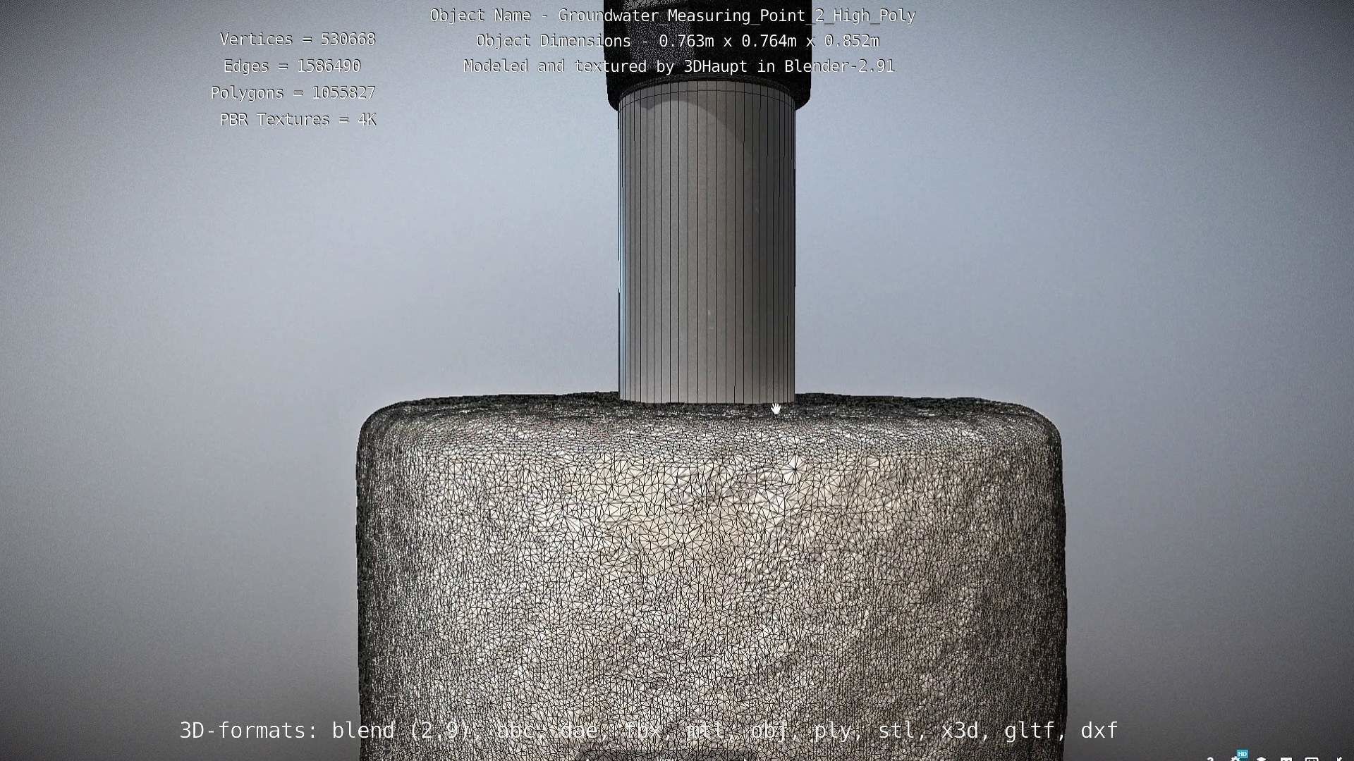 Groundwater Measure Pipe High-Poly Version 2 3D model_110