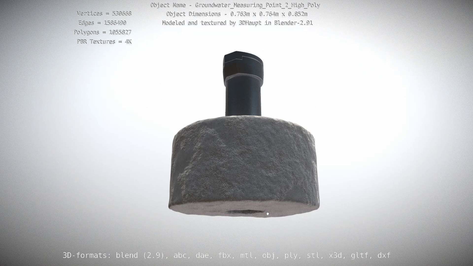 Groundwater Measure Pipe High-Poly Version 2 3D model_22