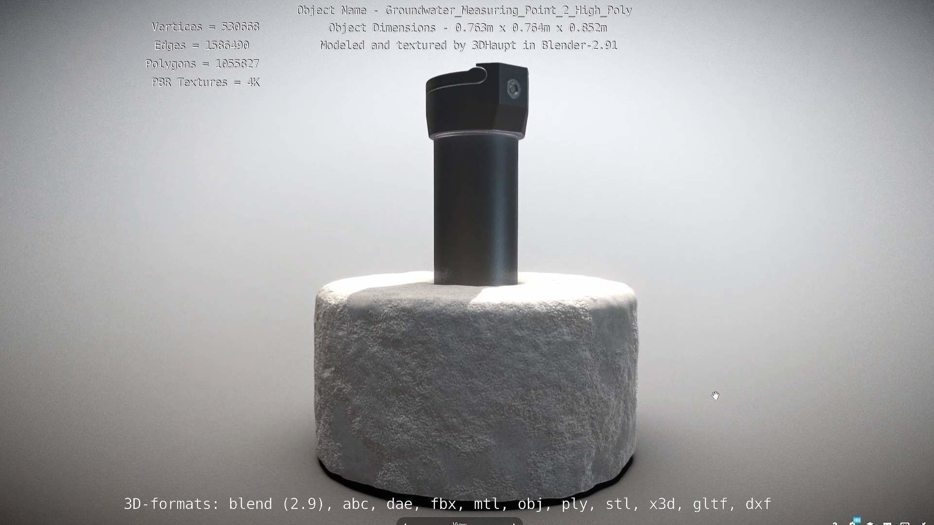 Groundwater Measure Pipe High-Poly Version 2 3D model_122