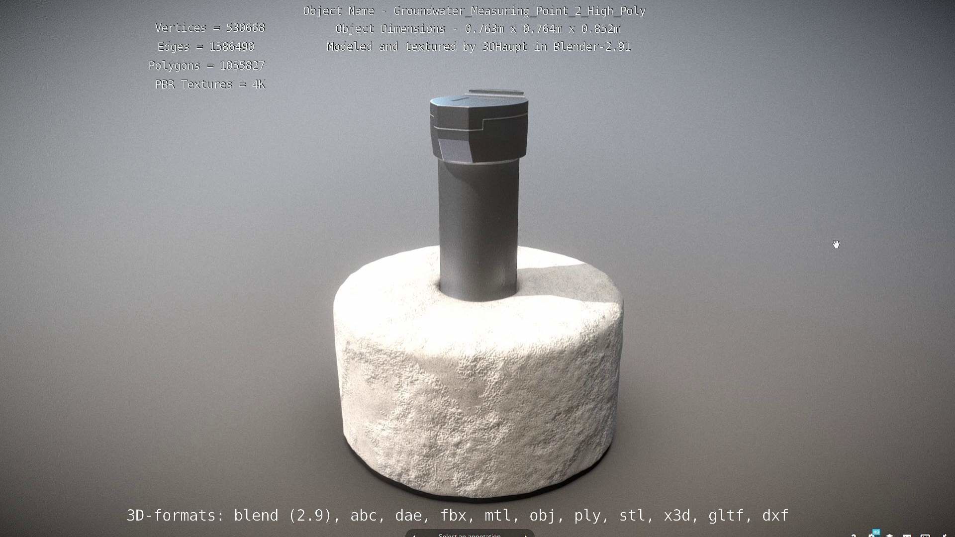 Groundwater Measure Pipe High-Poly Version 2 3D model_112