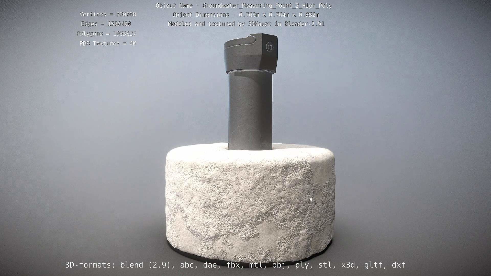 Groundwater Measure Pipe High-Poly Version 2 3D model_127