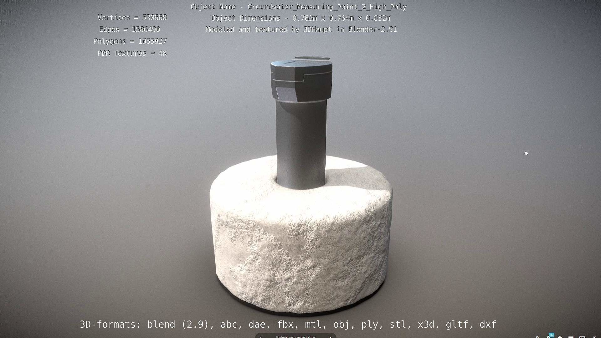 Groundwater Measure Pipe High-Poly Version 2 3D model_115