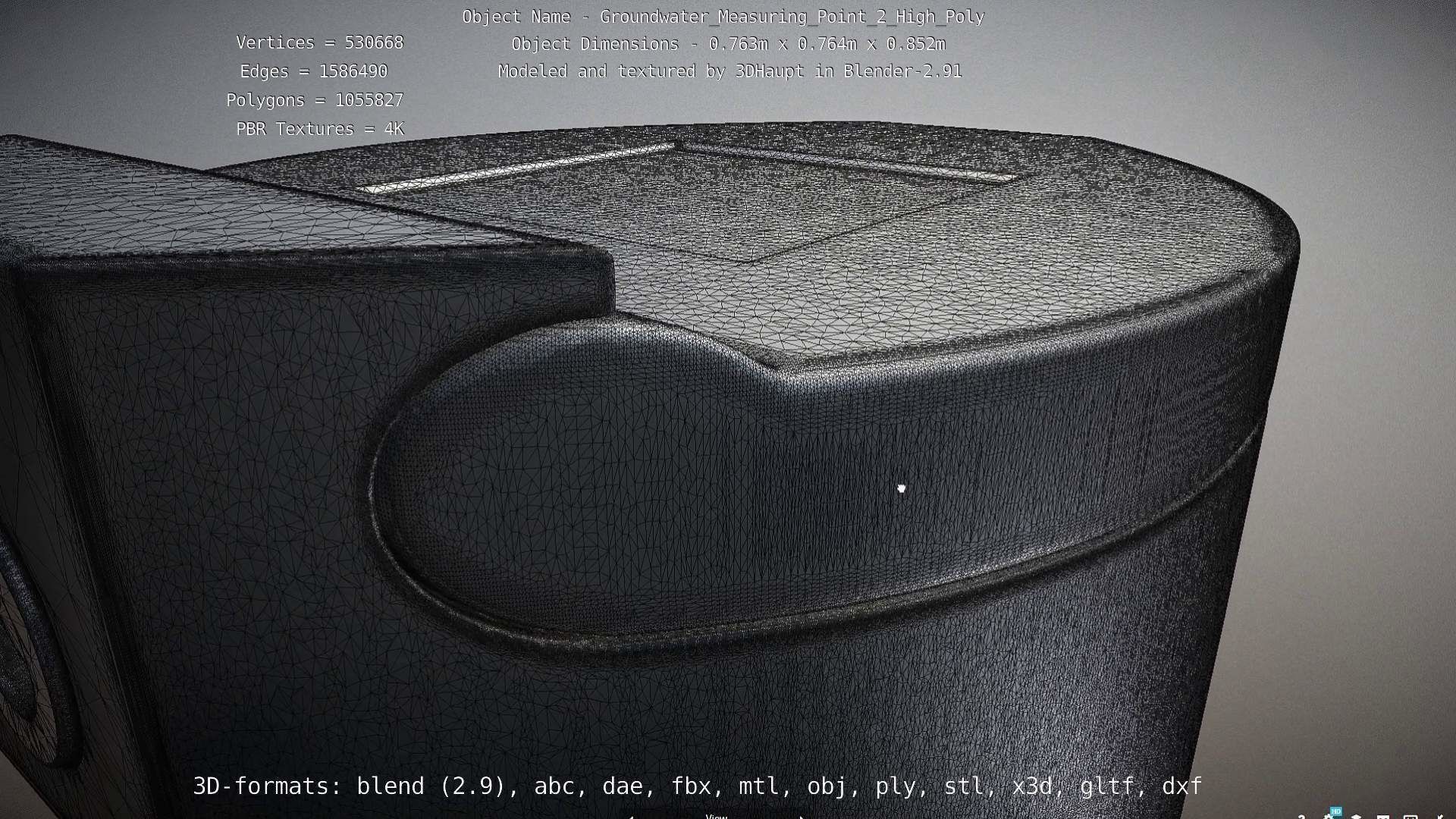 Groundwater Measure Pipe High-Poly Version 2 3D model_32