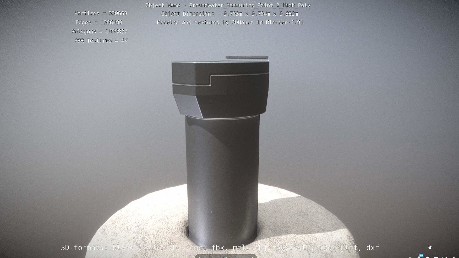 Groundwater Measure Pipe High-Poly Version 2 3D model_40