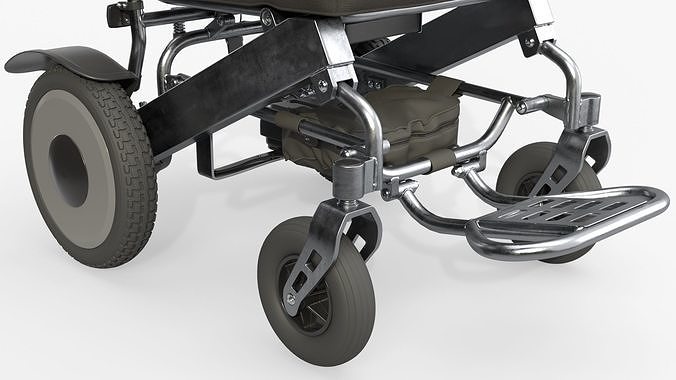 Lite powered folding wheelchair 3D model 6