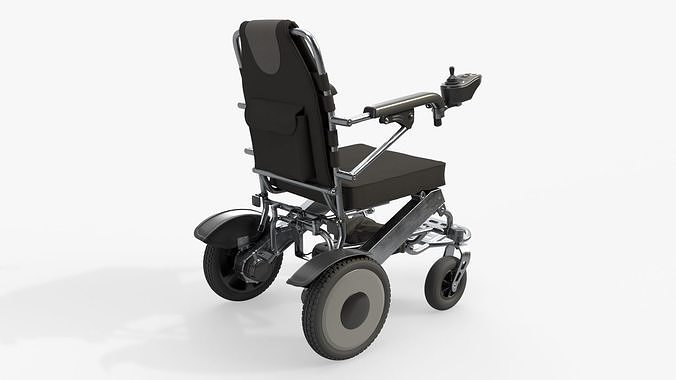 Lite powered folding wheelchair 3D model 2