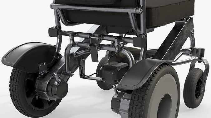 Lite powered folding wheelchair 3D model 7