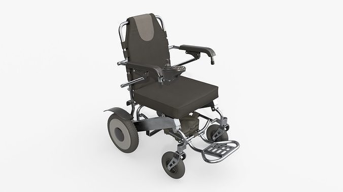 Lite powered folding wheelchair 3D model 5