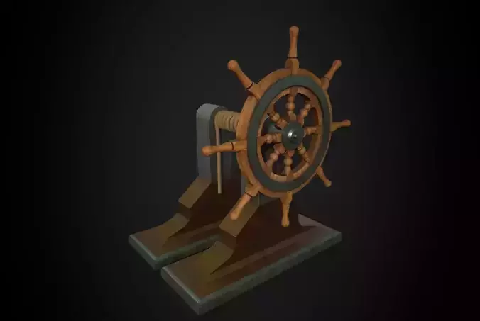 Ship Wheel Low-poly 3D model