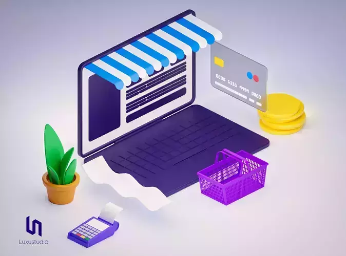 Isometric Illustration - Ecommerce