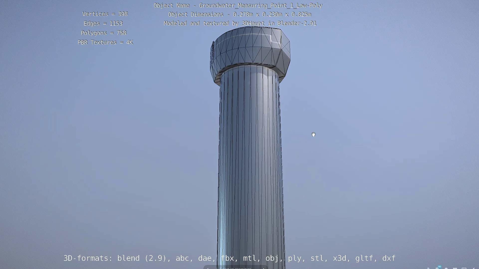 Groundwater Measure Pipe Low-Poly Version 1 Low-poly 3D model_47