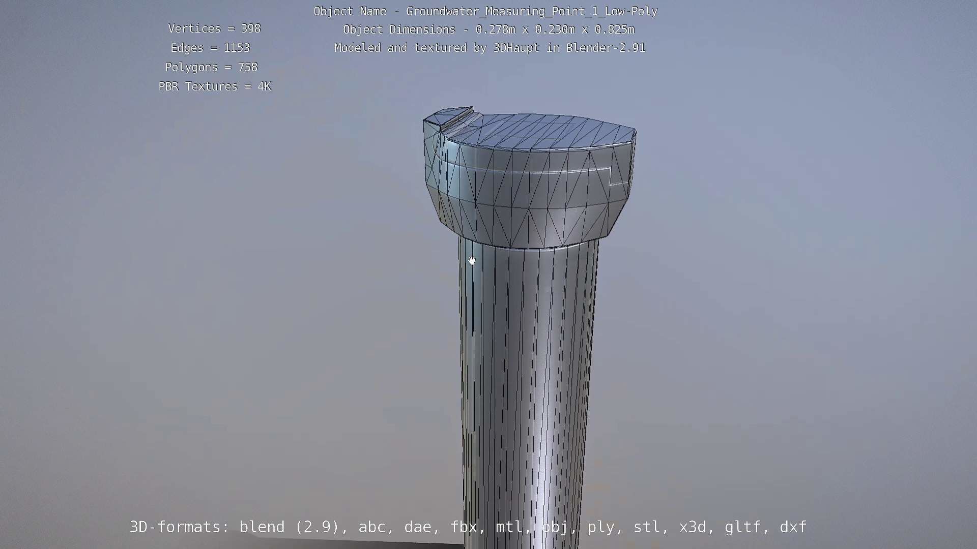 Groundwater Measure Pipe Low-Poly Version 1 Low-poly 3D model_51