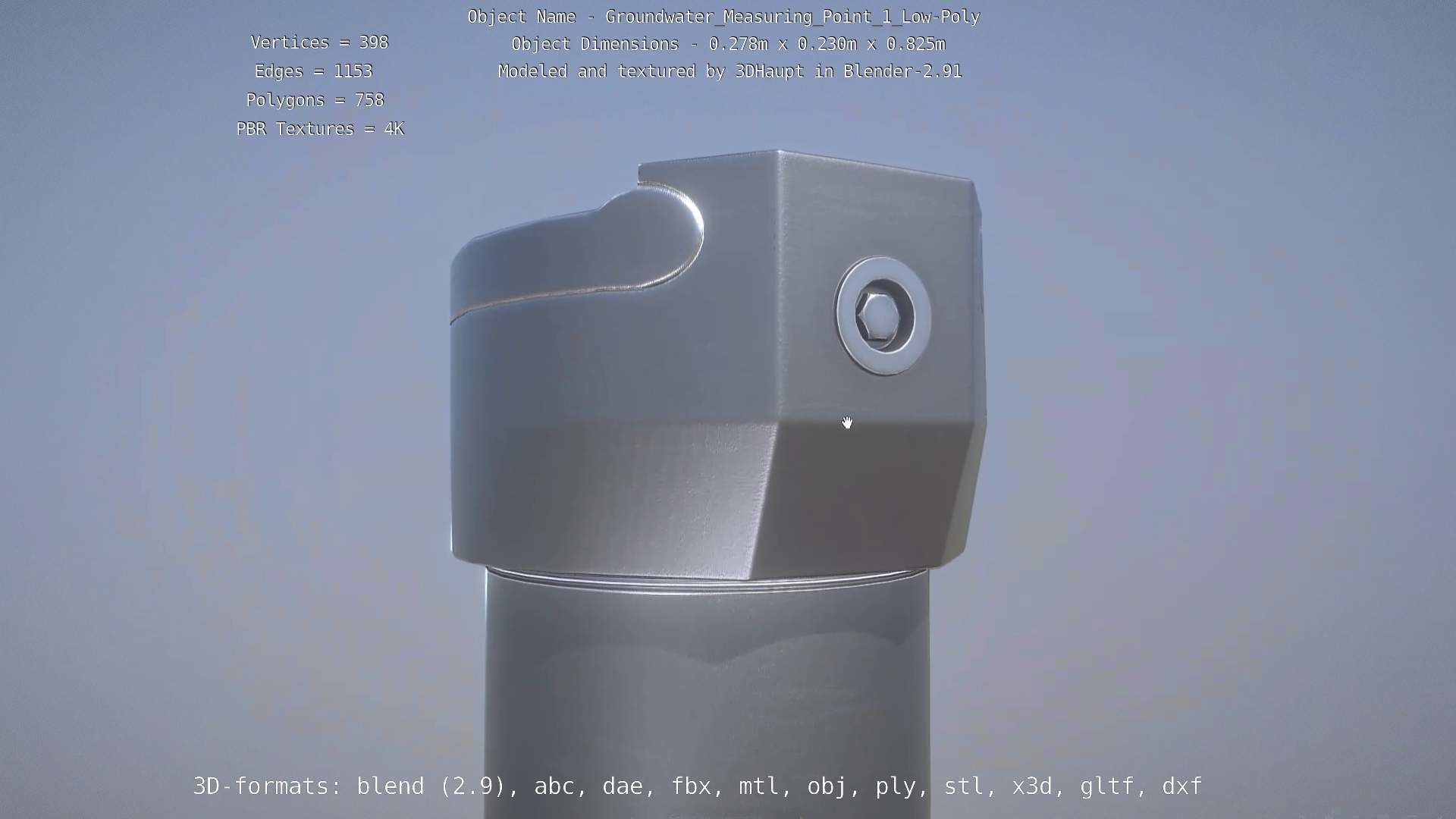 Groundwater Measure Pipe Low-Poly Version 1 Low-poly 3D model_83