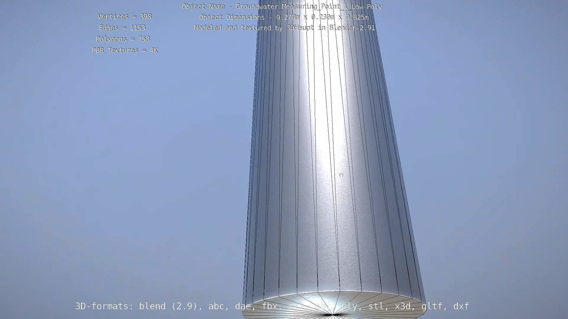 Groundwater Measure Pipe Low-Poly Version 1 Low-poly 3D model_46