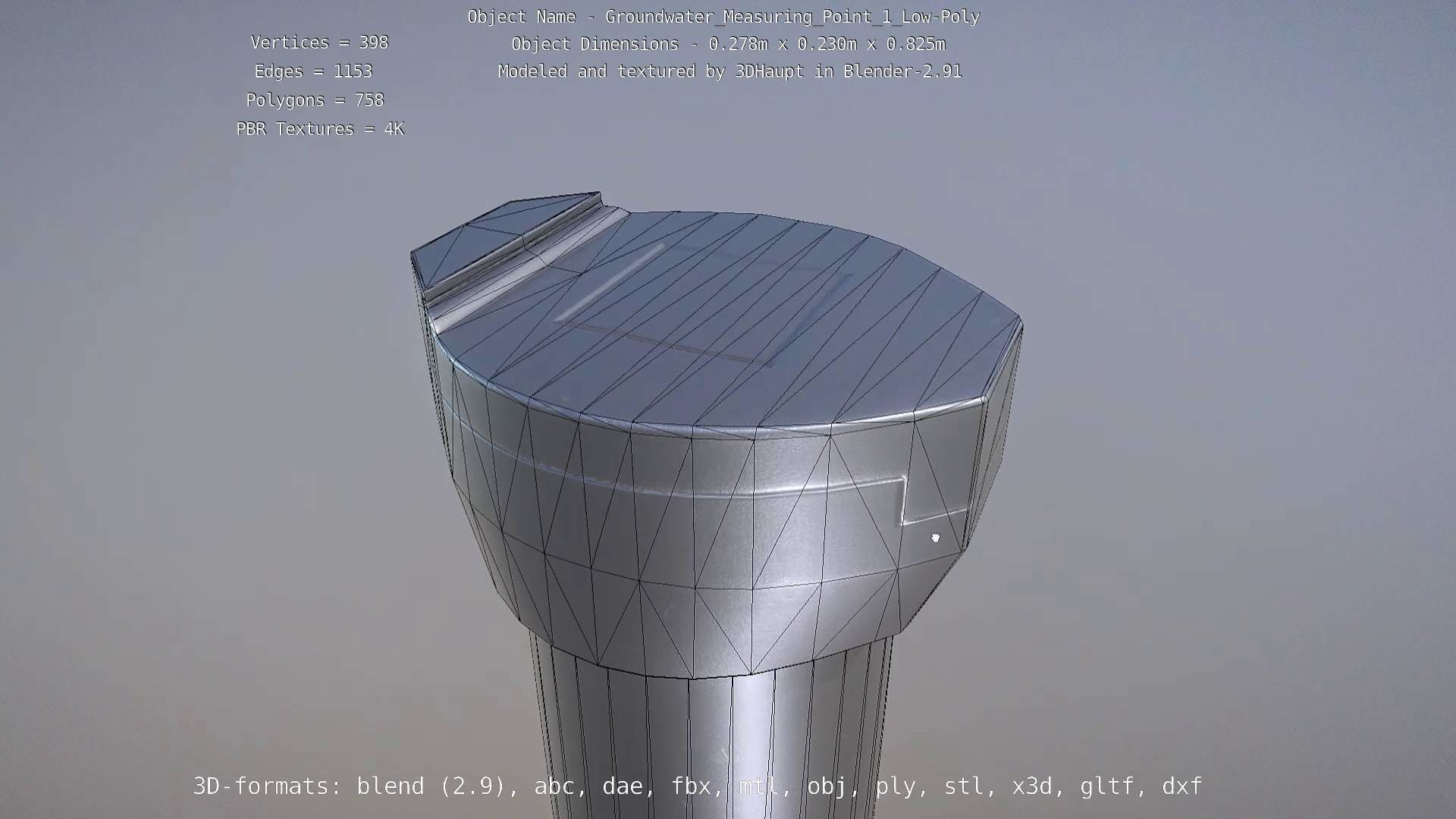 Groundwater Measure Pipe Low-Poly Version 1 Low-poly 3D model_31