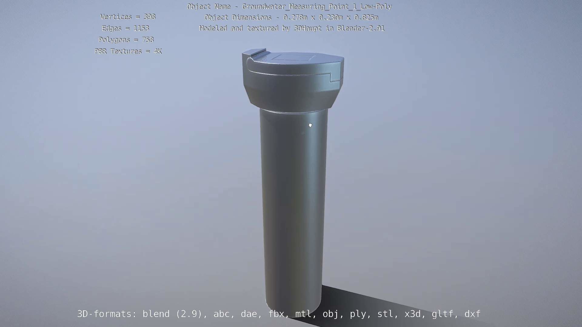 Groundwater Measure Pipe Low-Poly Version 1 Low-poly 3D model_21