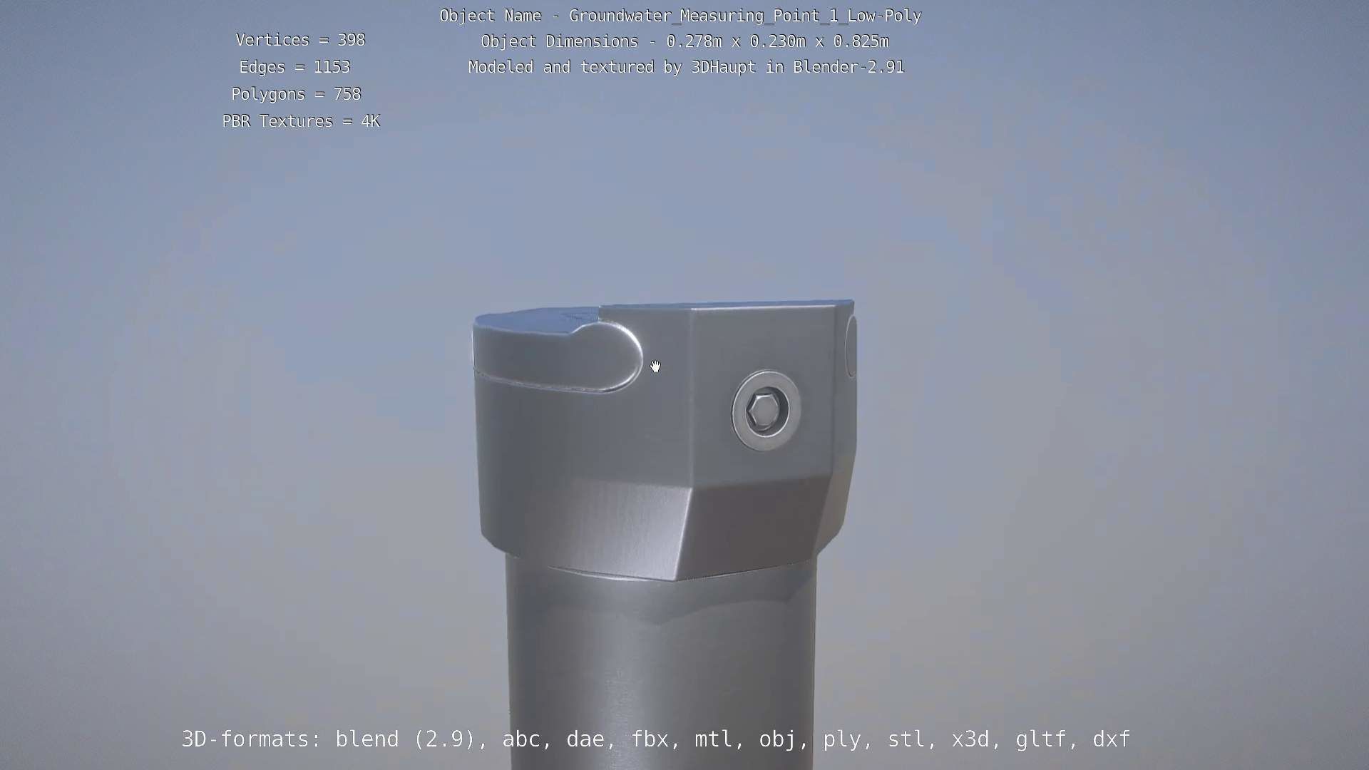 Groundwater Measure Pipe Low-Poly Version 1 Low-poly 3D model_74