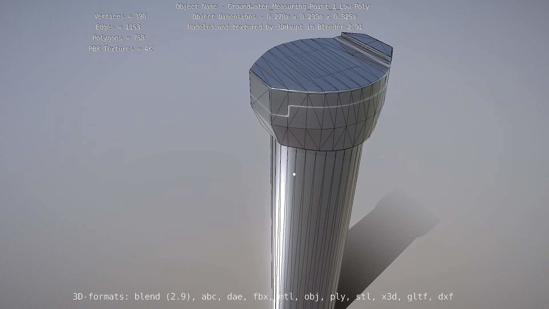 Groundwater Measure Pipe Low-Poly Version 1 Low-poly 3D model_18