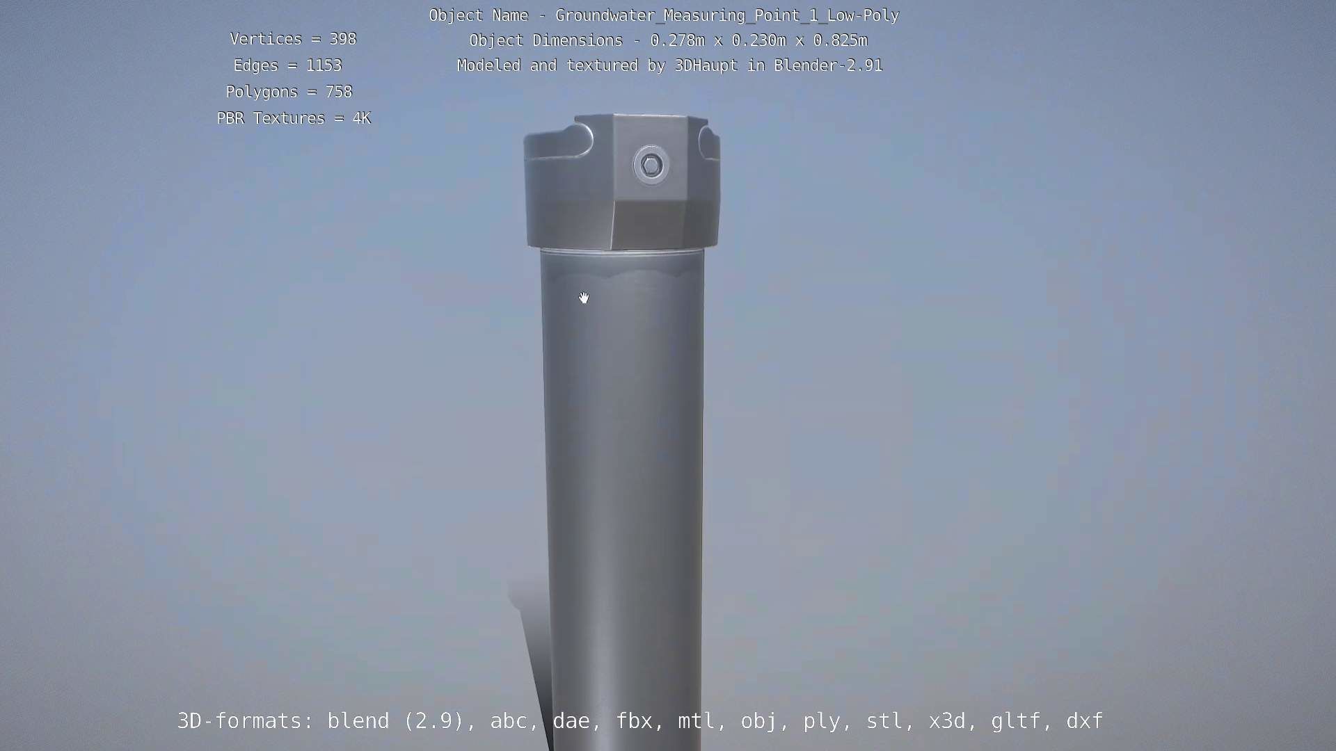 Groundwater Measure Pipe Low-Poly Version 1 Low-poly 3D model_97