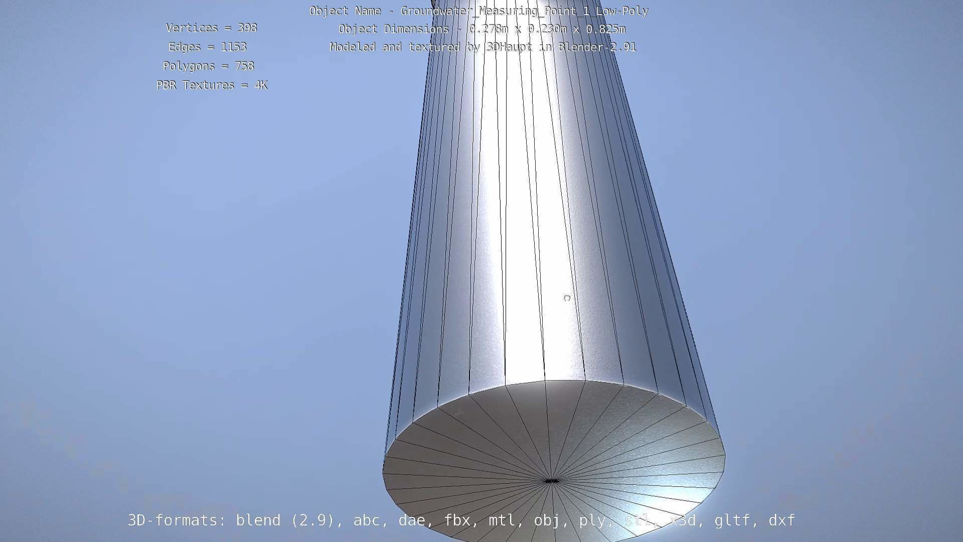 Groundwater Measure Pipe Low-Poly Version 1 Low-poly 3D model_16