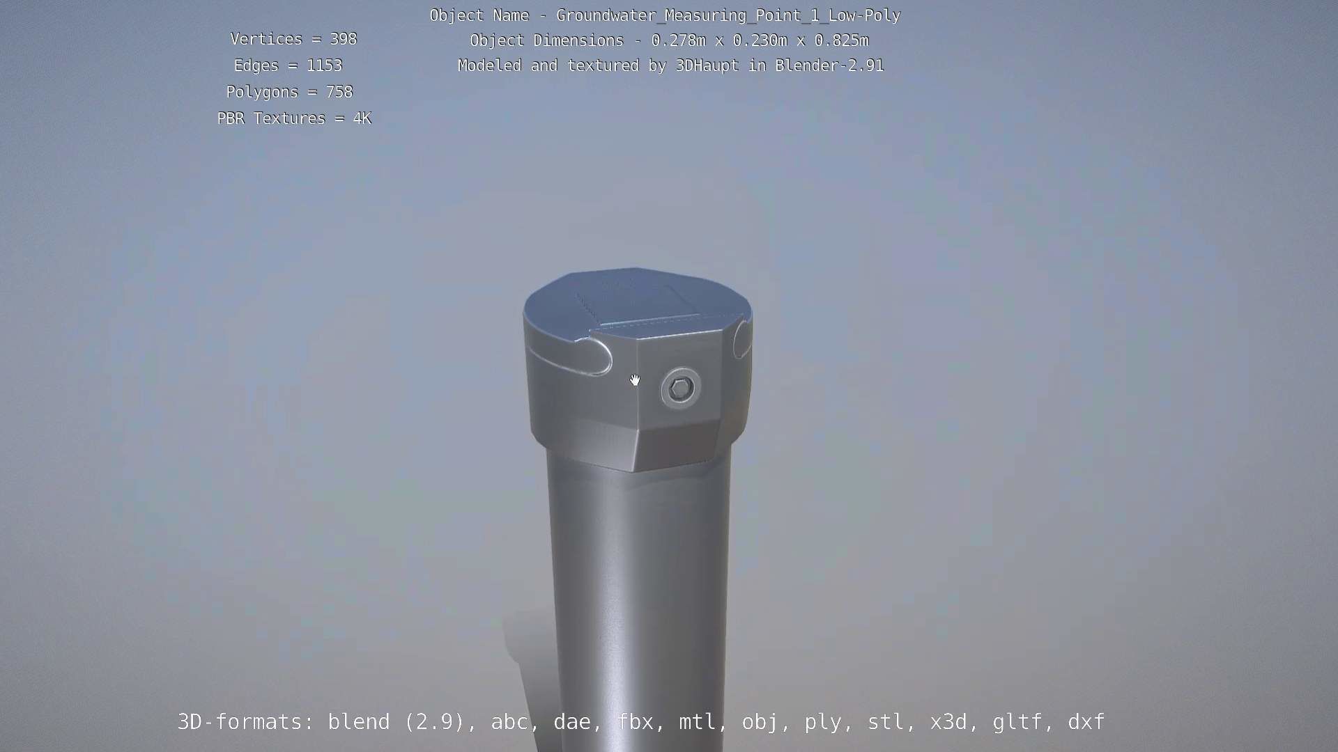 Groundwater Measure Pipe Low-Poly Version 1 Low-poly 3D model_100