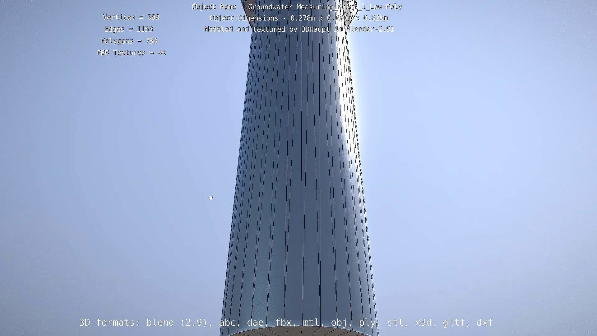 Groundwater Measure Pipe Low-Poly Version 1 Low-poly 3D model_43