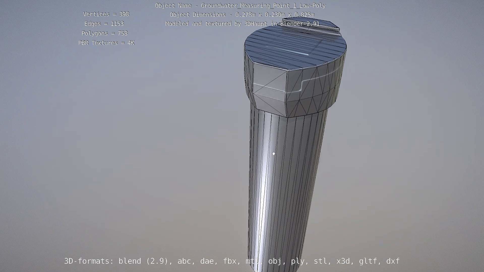 Groundwater Measure Pipe Low-Poly Version 1 Low-poly 3D model_50