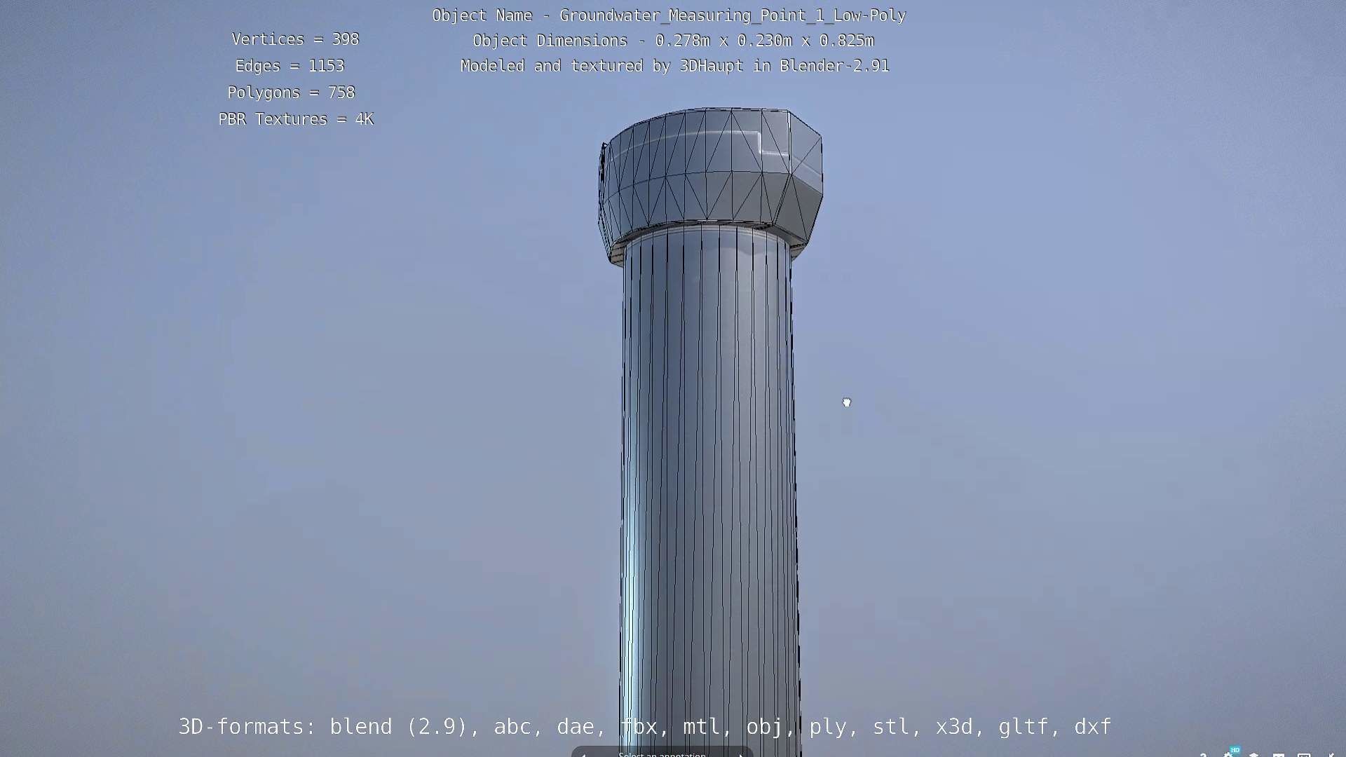 Groundwater Measure Pipe Low-Poly Version 1 Low-poly 3D model_44