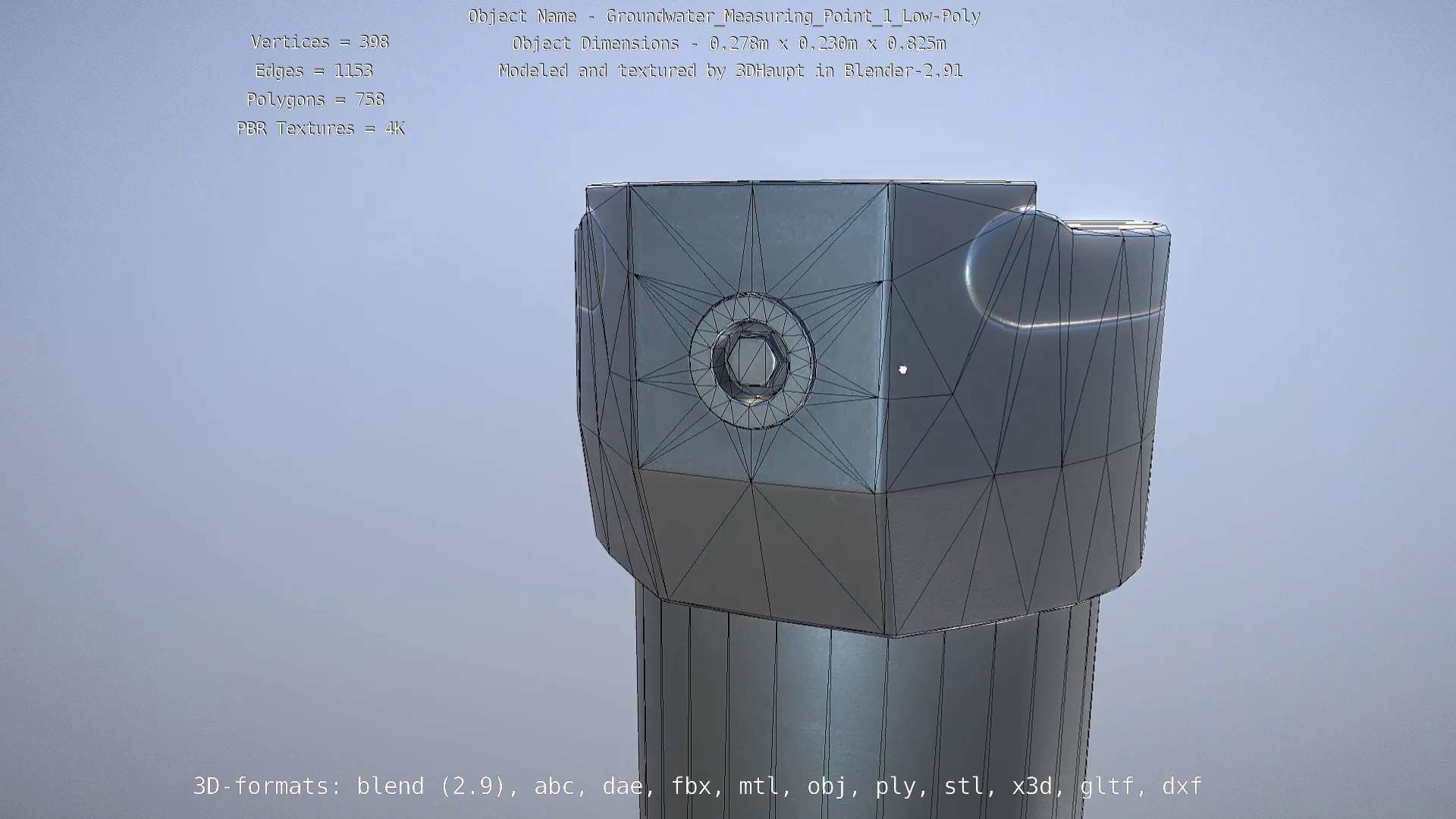 Groundwater Measure Pipe Low-Poly Version 1 Low-poly 3D model_9