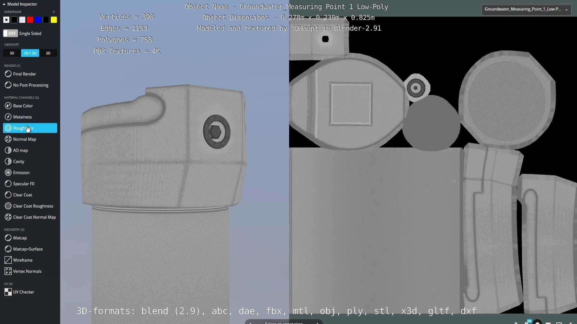 Groundwater Measure Pipe Low-Poly Version 1 Low-poly 3D model_29