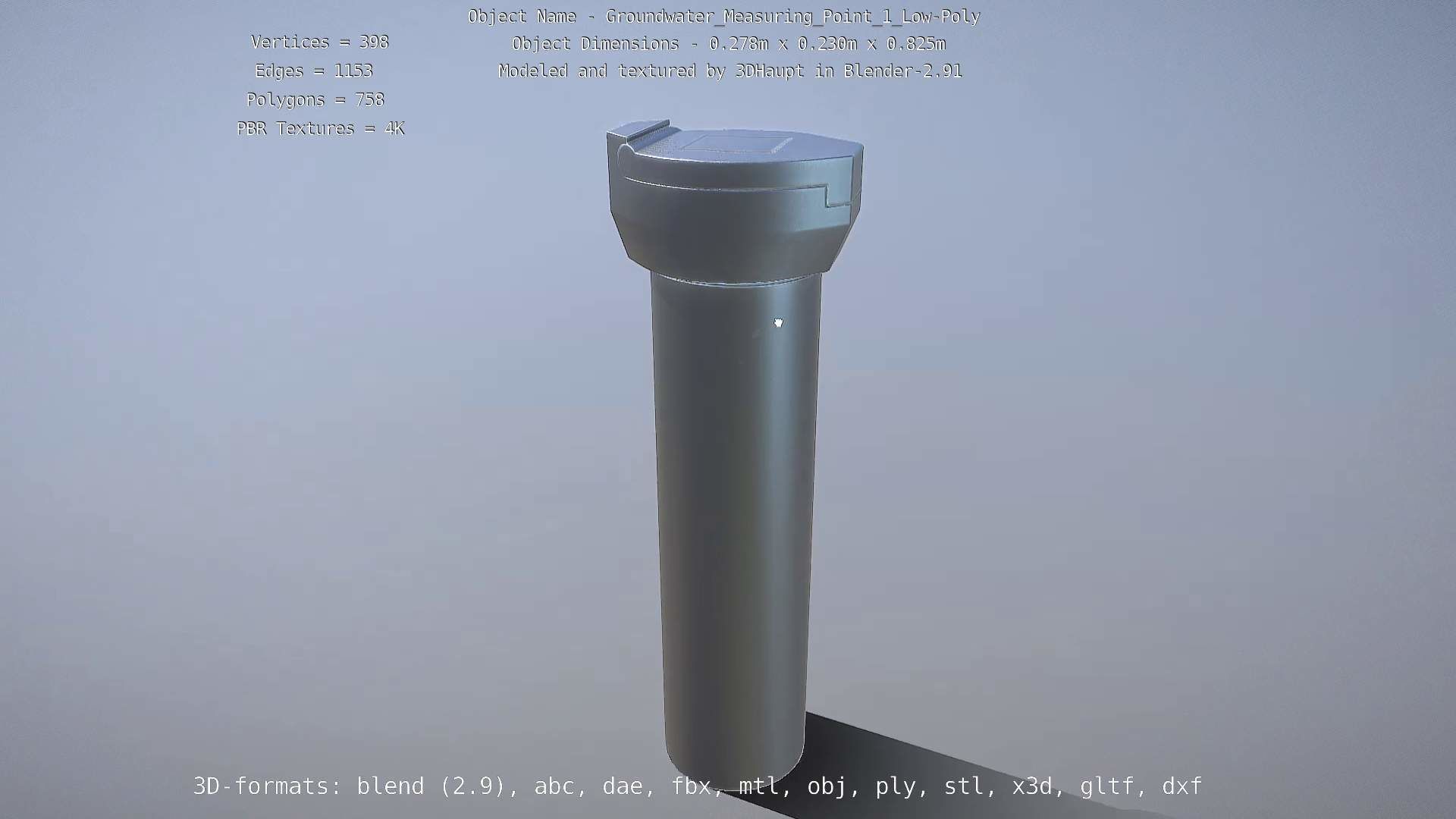 Groundwater Measure Pipe Low-Poly Version 1 Low-poly 3D model_60