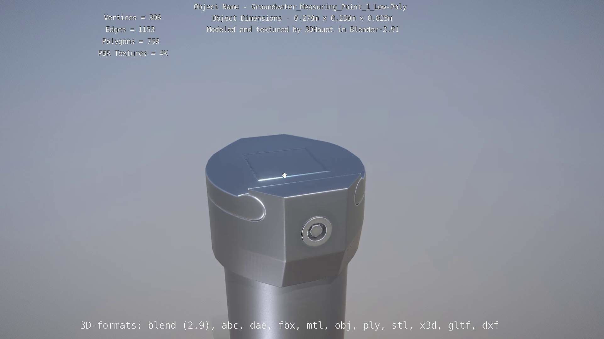 Groundwater Measure Pipe Low-Poly Version 1 Low-poly 3D model_23