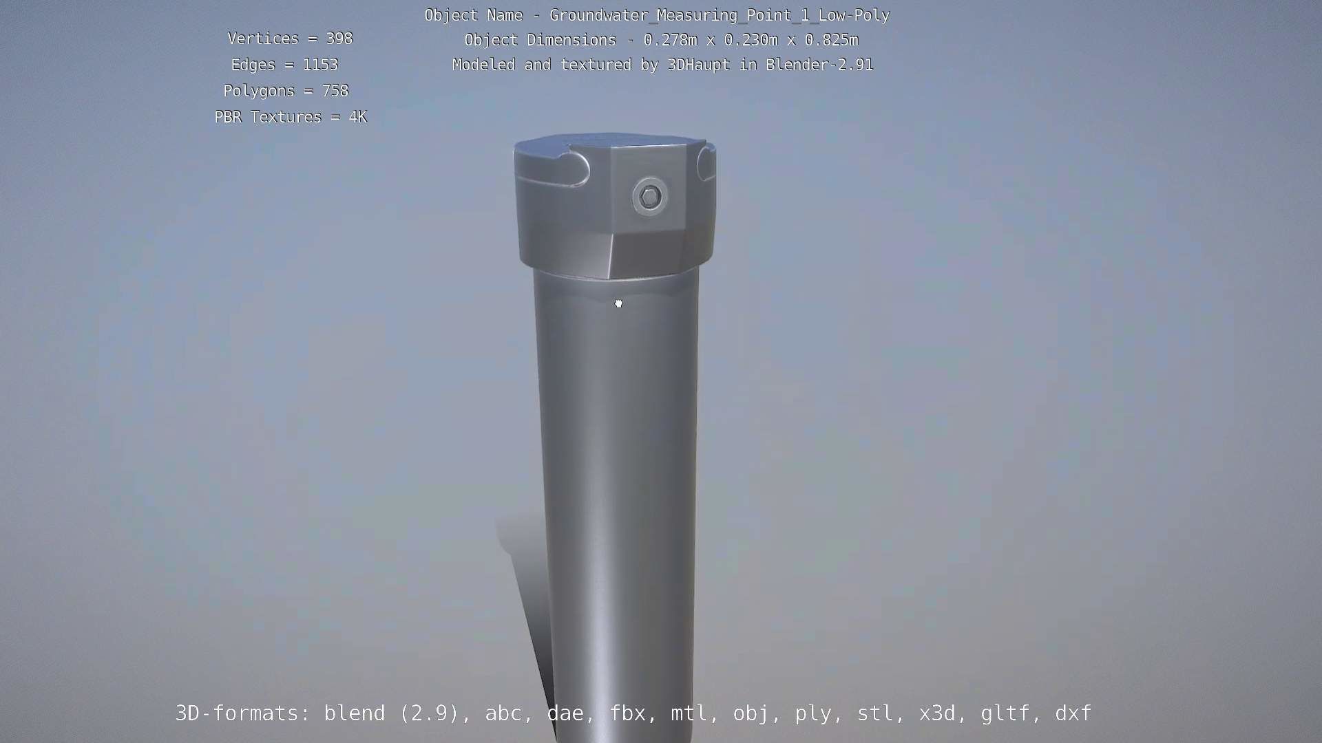 Groundwater Measure Pipe Low-Poly Version 1 Low-poly 3D model_84