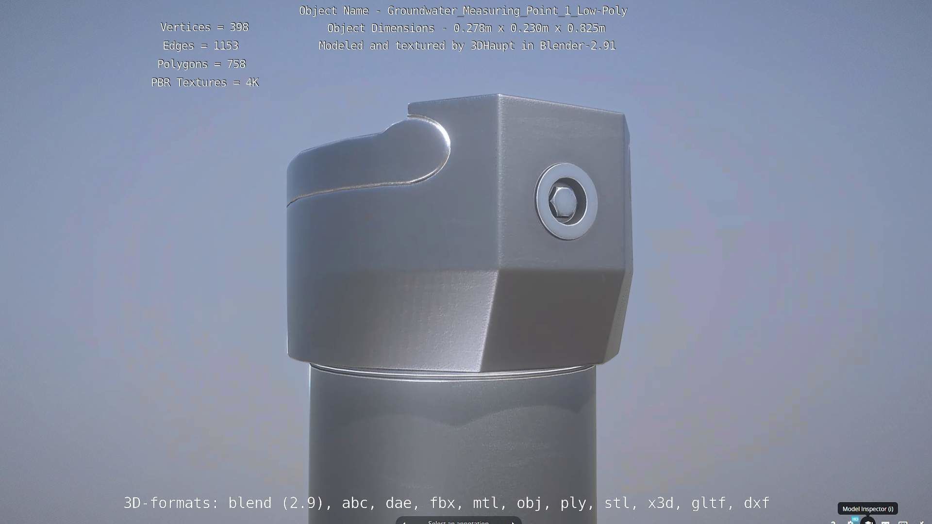 Groundwater Measure Pipe Low-Poly Version 1 Low-poly 3D model_92