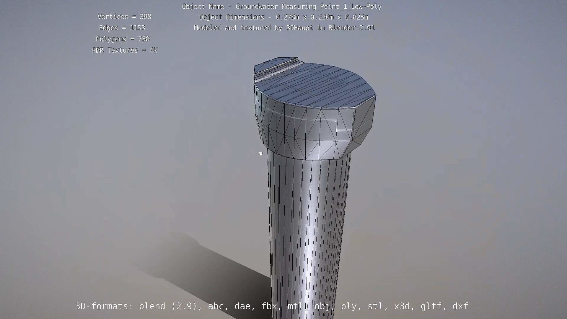 Groundwater Measure Pipe Low-Poly Version 1 Low-poly 3D model_70