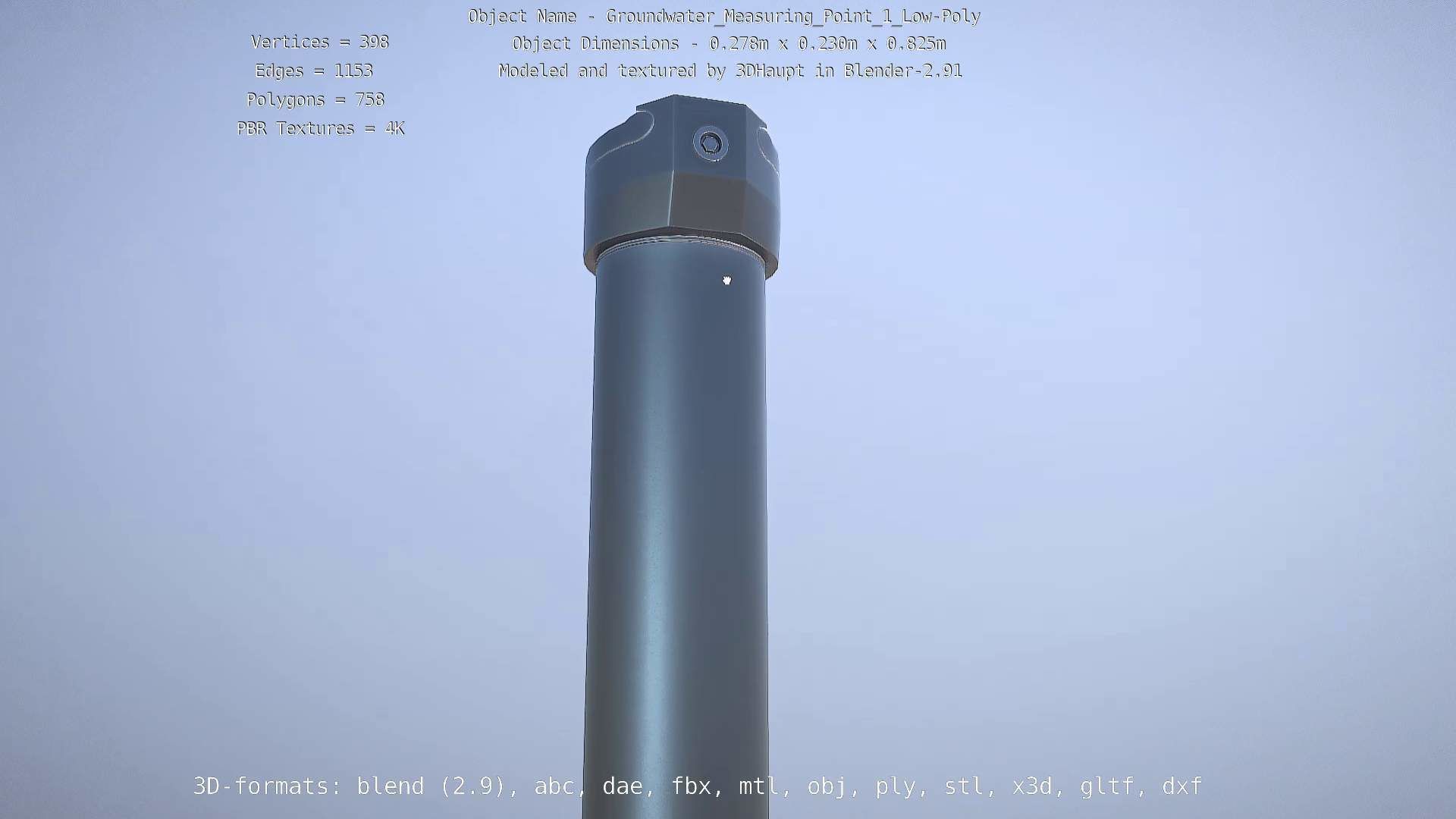 Groundwater Measure Pipe Low-Poly Version 1 Low-poly 3D model_86