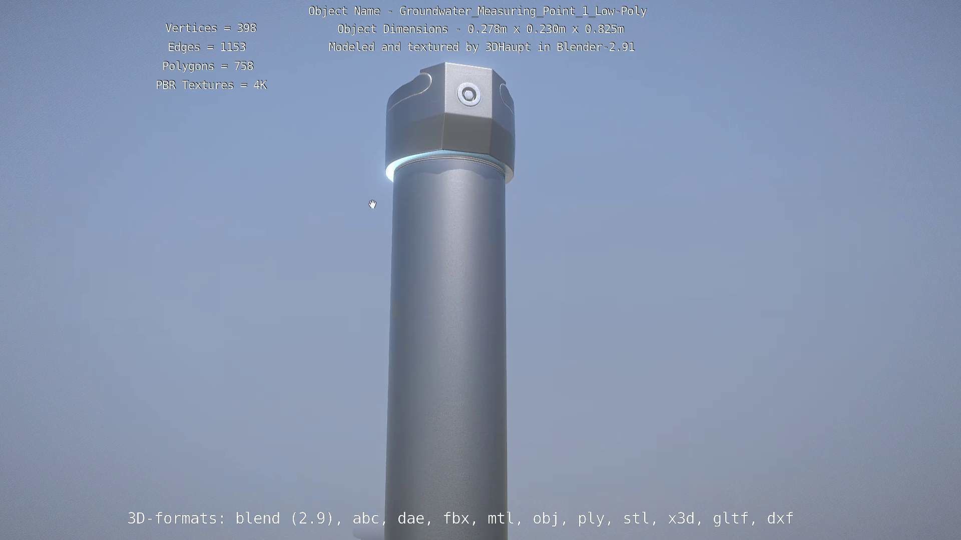 Groundwater Measure Pipe Low-Poly Version 1 Low-poly 3D model_81