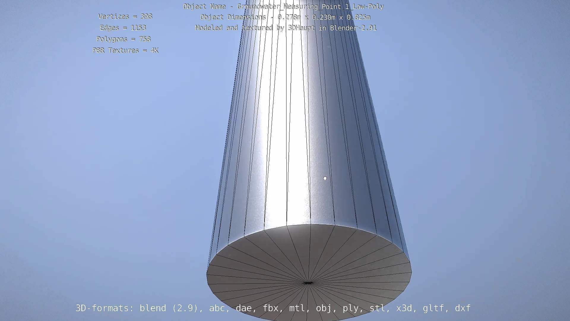 Groundwater Measure Pipe Low-Poly Version 1 Low-poly 3D model_56