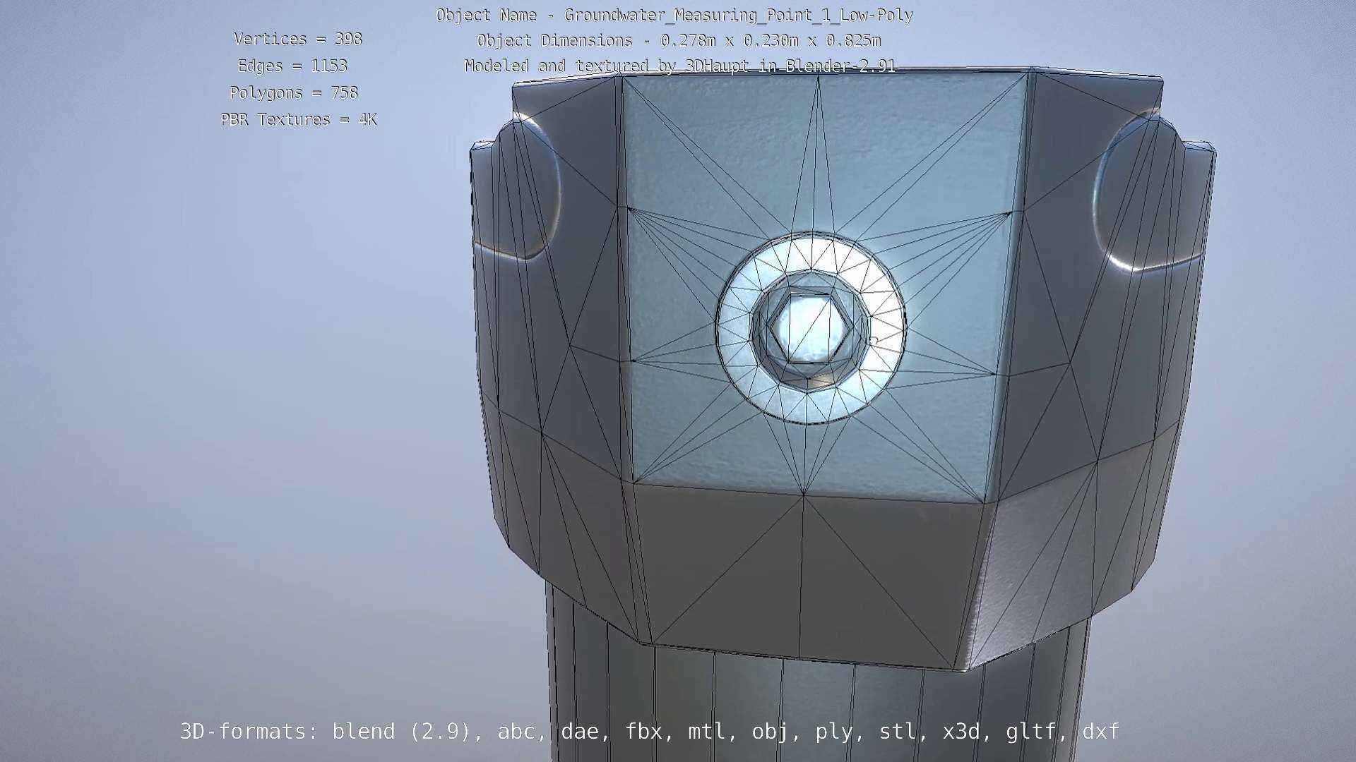 Groundwater Measure Pipe Low-Poly Version 1 Low-poly 3D model_10
