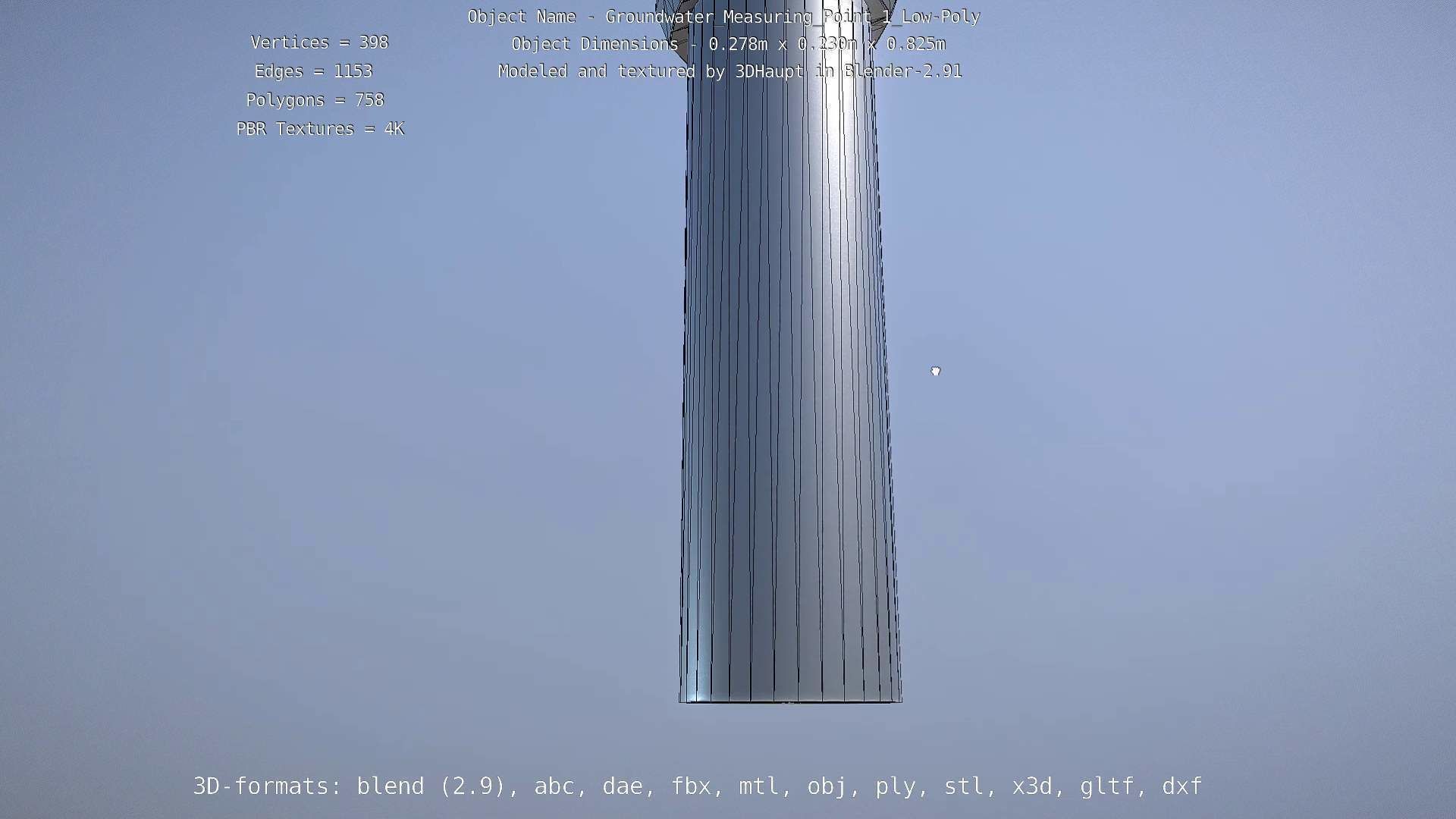 Groundwater Measure Pipe Low-Poly Version 1 Low-poly 3D model_17