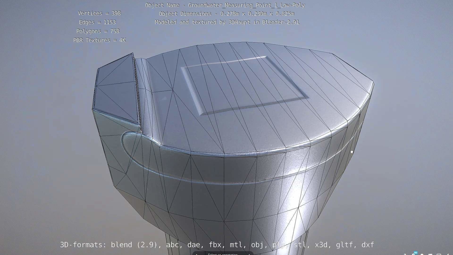 Groundwater Measure Pipe Low-Poly Version 1 Low-poly 3D model_15
