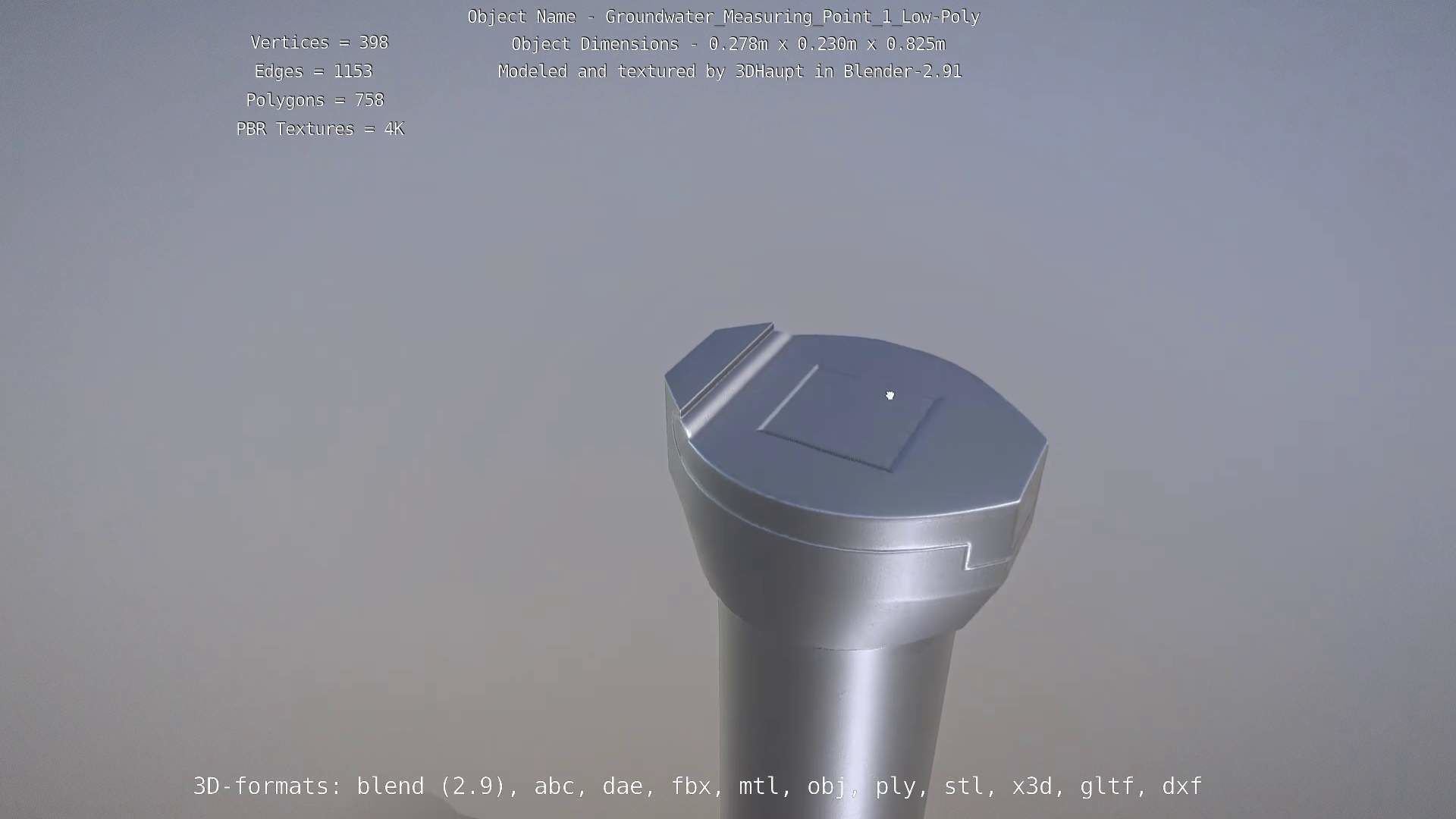 Groundwater Measure Pipe Low-Poly Version 1 Low-poly 3D model_6