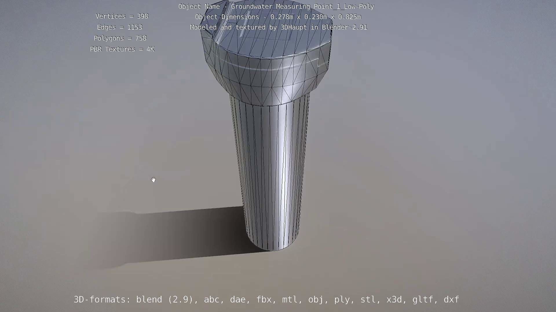 Groundwater Measure Pipe Low-Poly Version 1 Low-poly 3D model_49