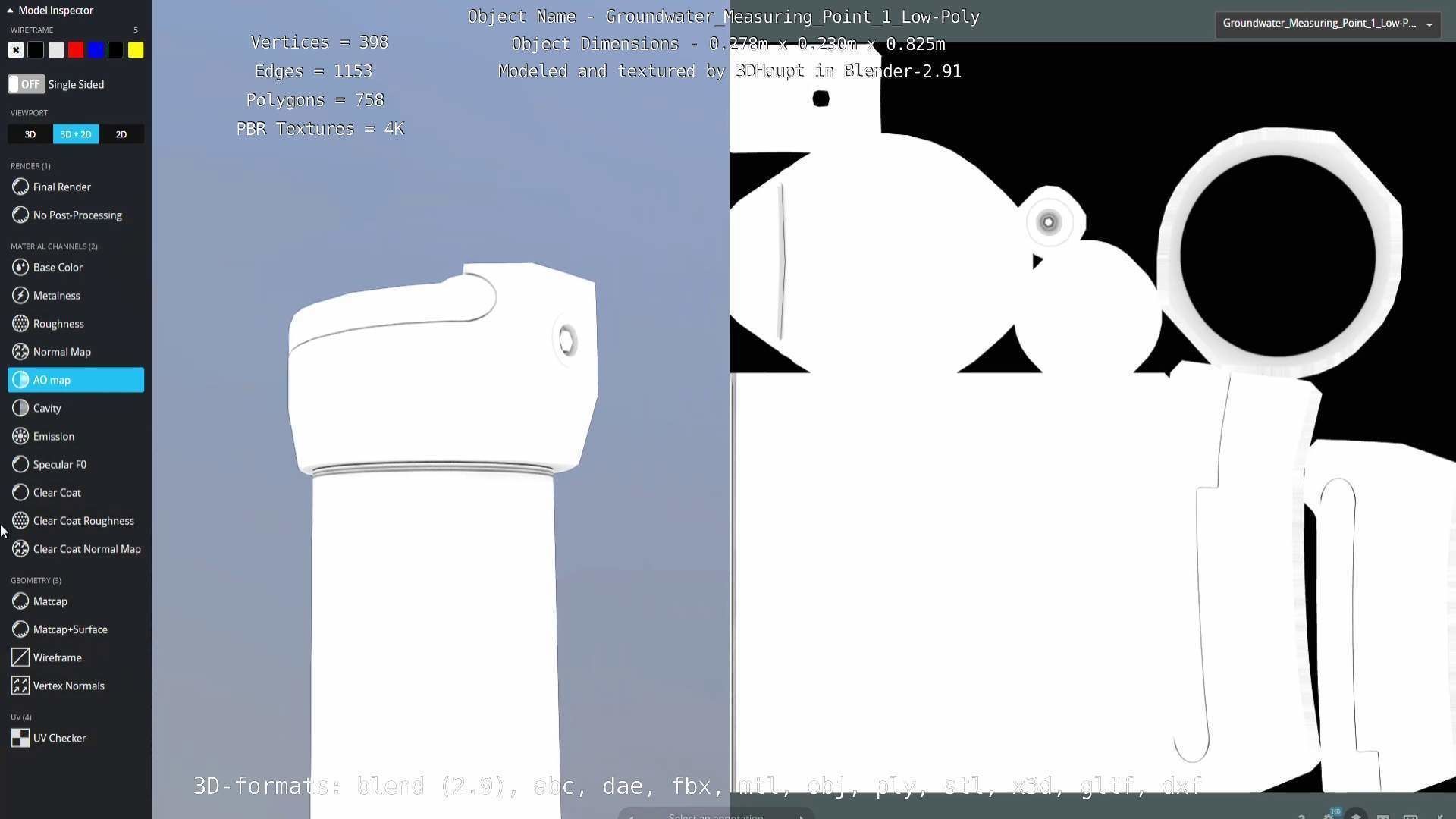 Groundwater Measure Pipe Low-Poly Version 1 Low-poly 3D model_28