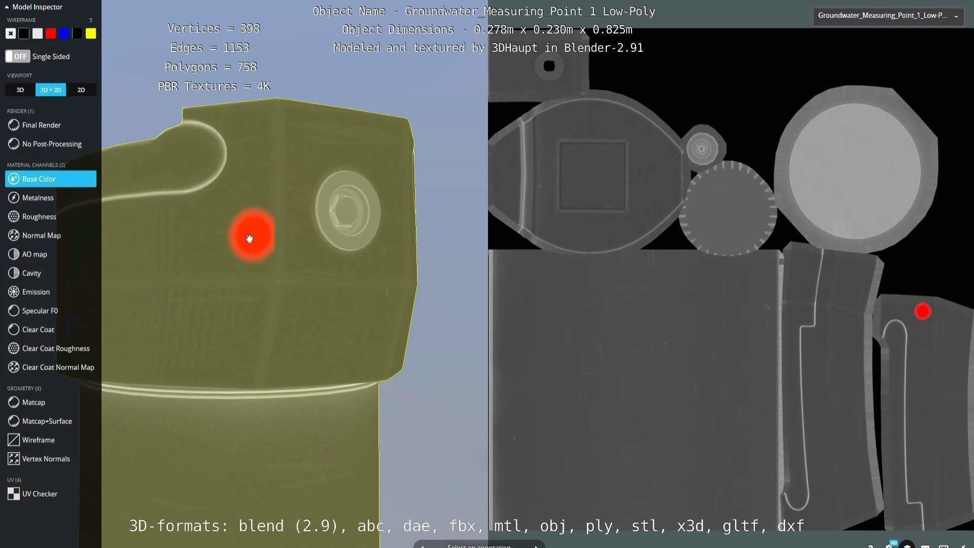 Groundwater Measure Pipe Low-Poly Version 1 Low-poly 3D model_25