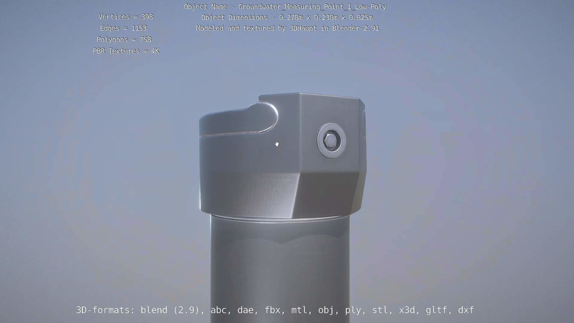 Groundwater Measure Pipe Low-Poly Version 1 Low-poly 3D model_68