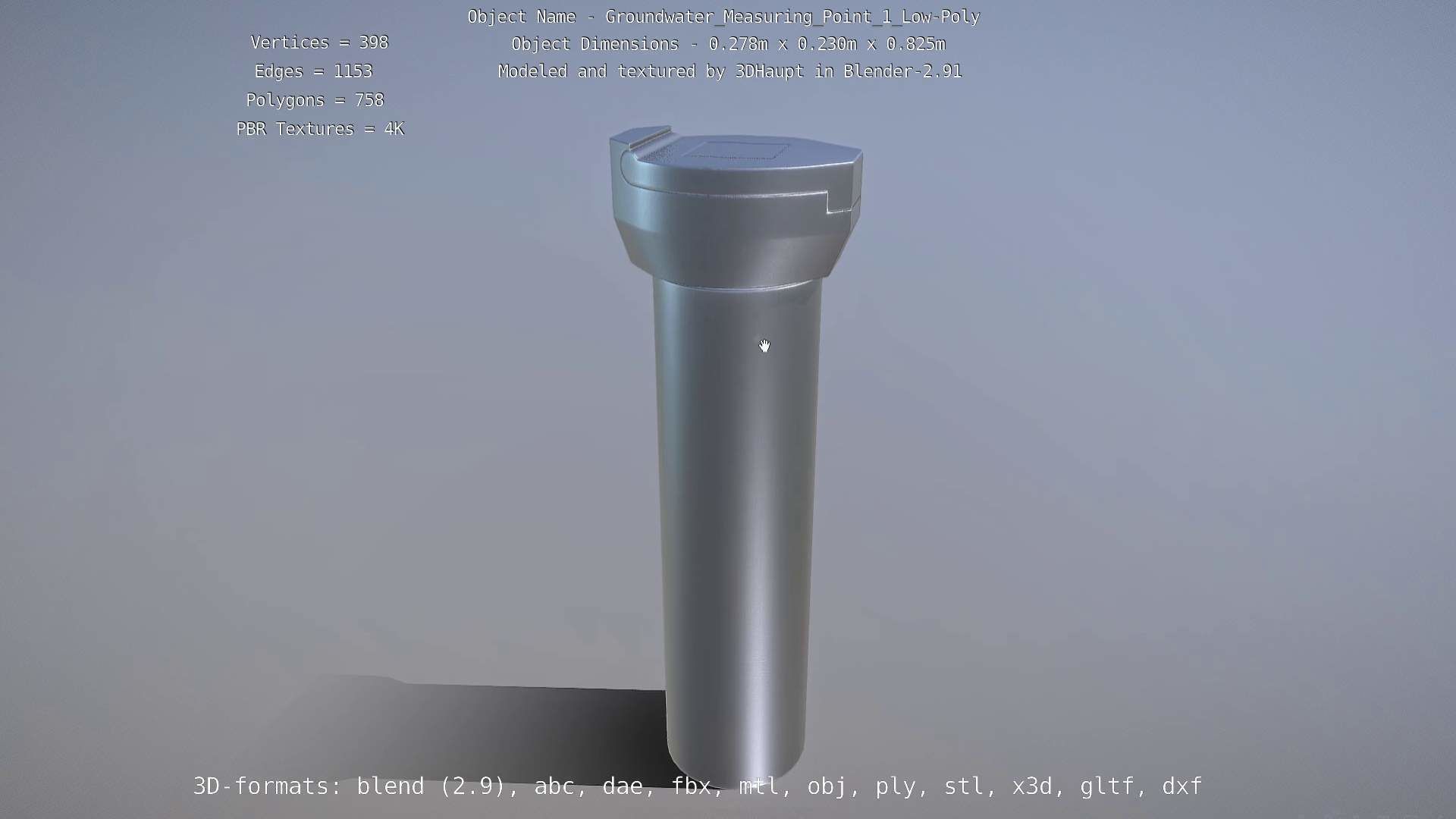 Groundwater Measure Pipe Low-Poly Version 1 Low-poly 3D model_59