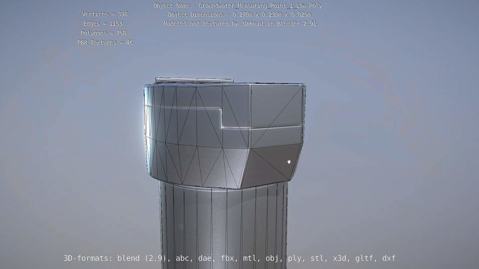 Groundwater Measure Pipe Low-Poly Version 1 Low-poly 3D model_39