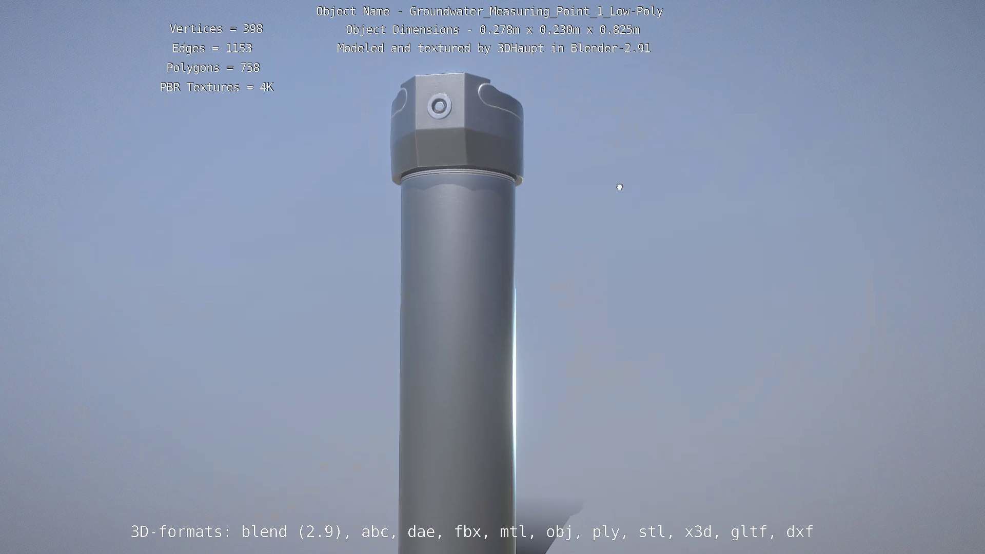 Groundwater Measure Pipe Low-Poly Version 1 Low-poly 3D model_77