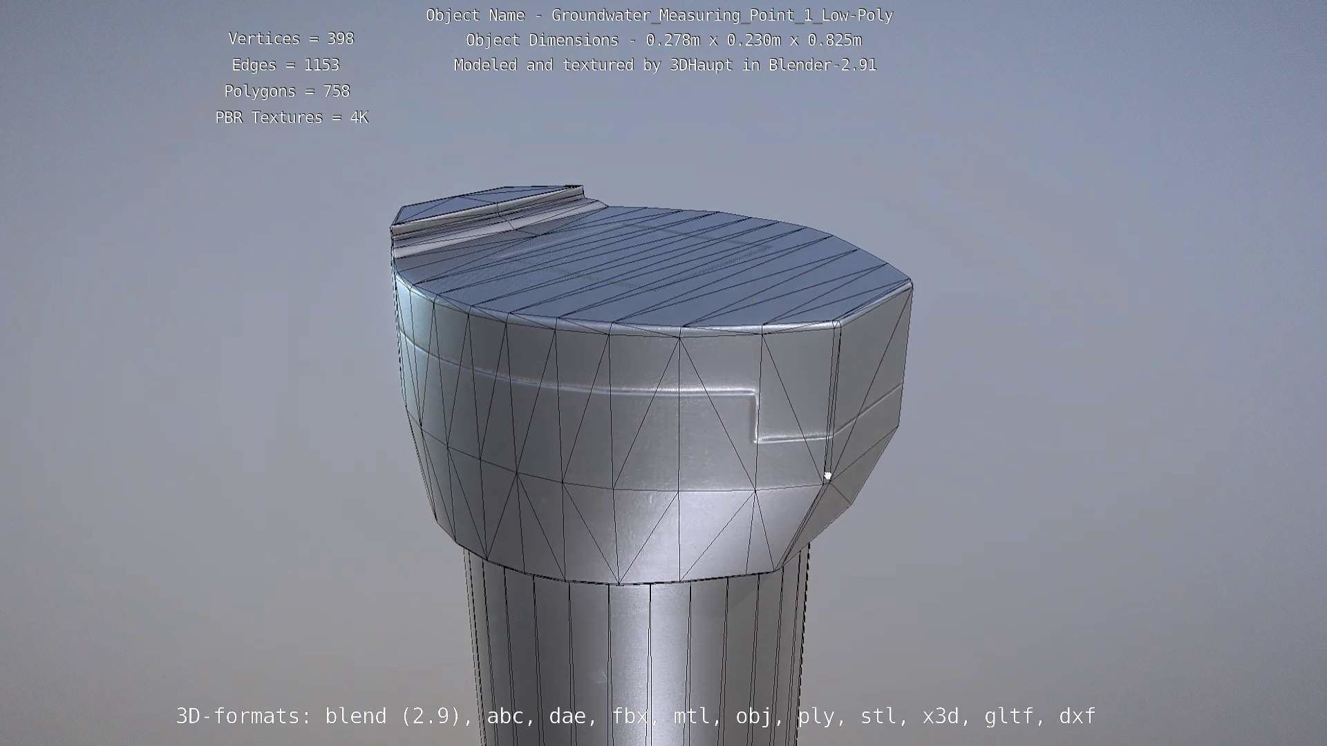 Groundwater Measure Pipe Low-Poly Version 1 Low-poly 3D model_35